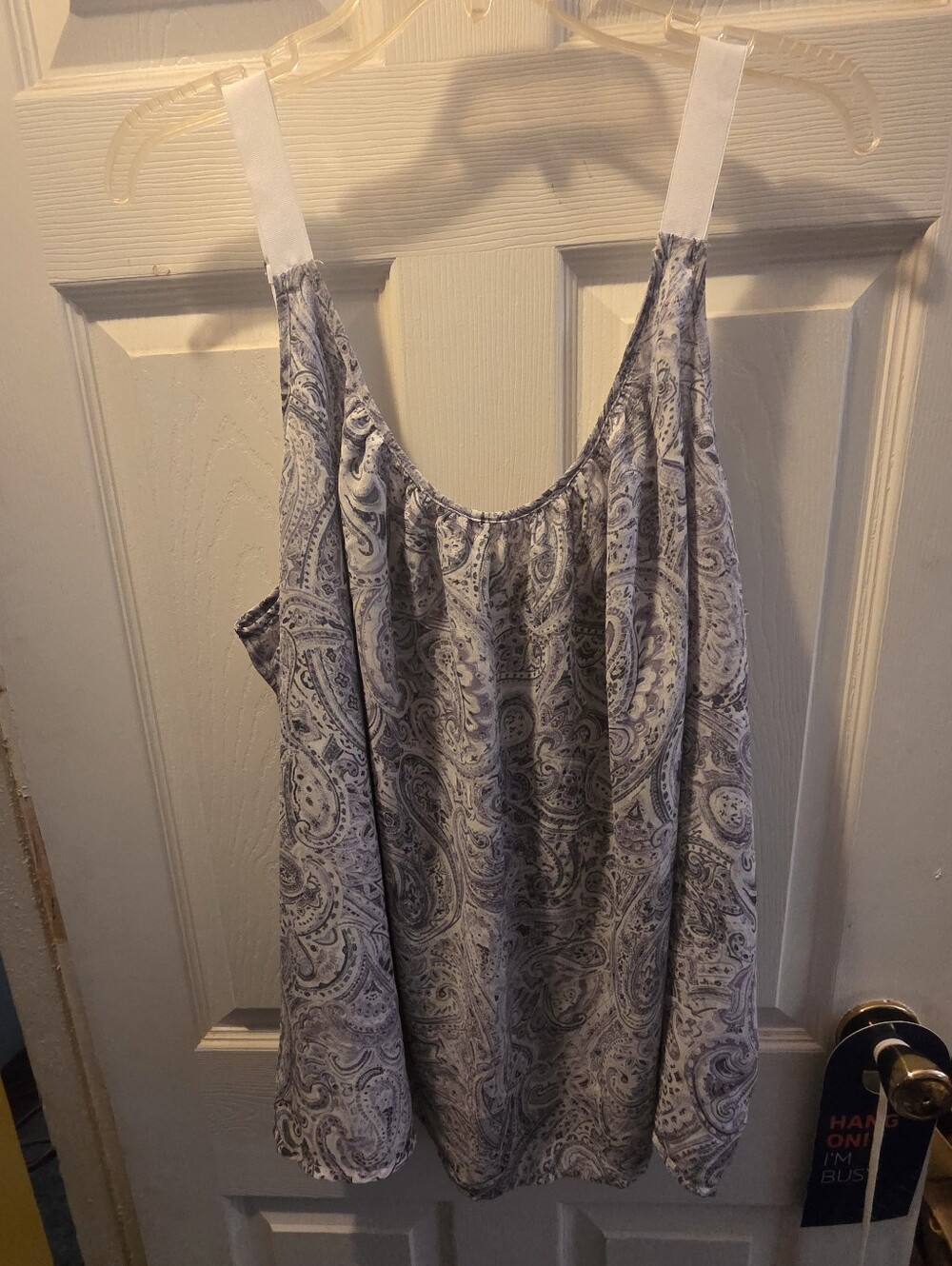 Lane Bryant Lavender & Light Gray Paisley Sleeveless Top